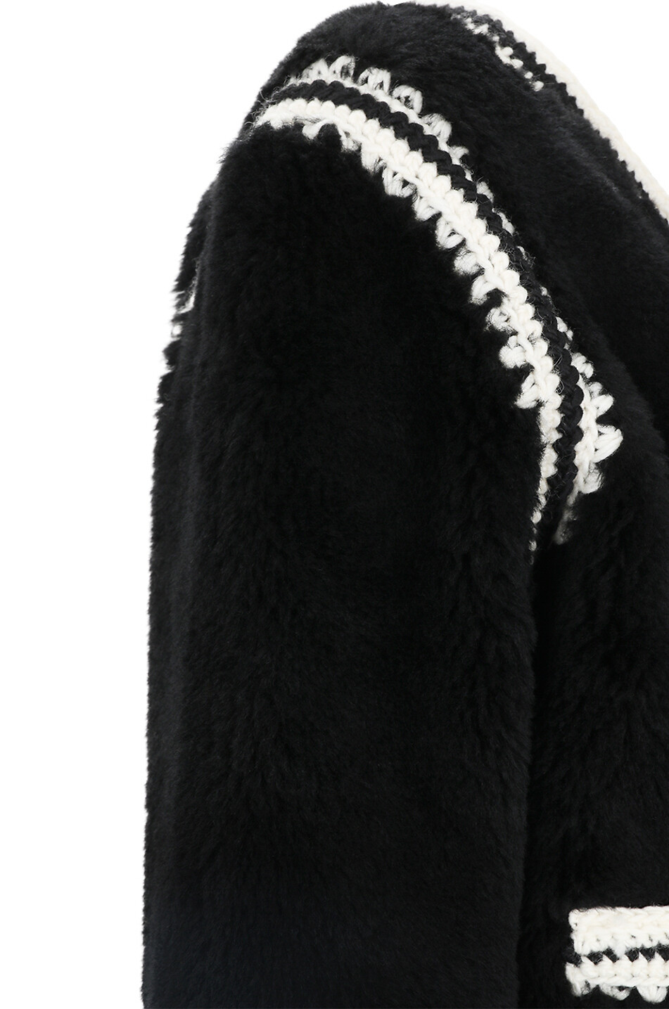 SEA Harper faux fur jacket with knit Women BLACK 3