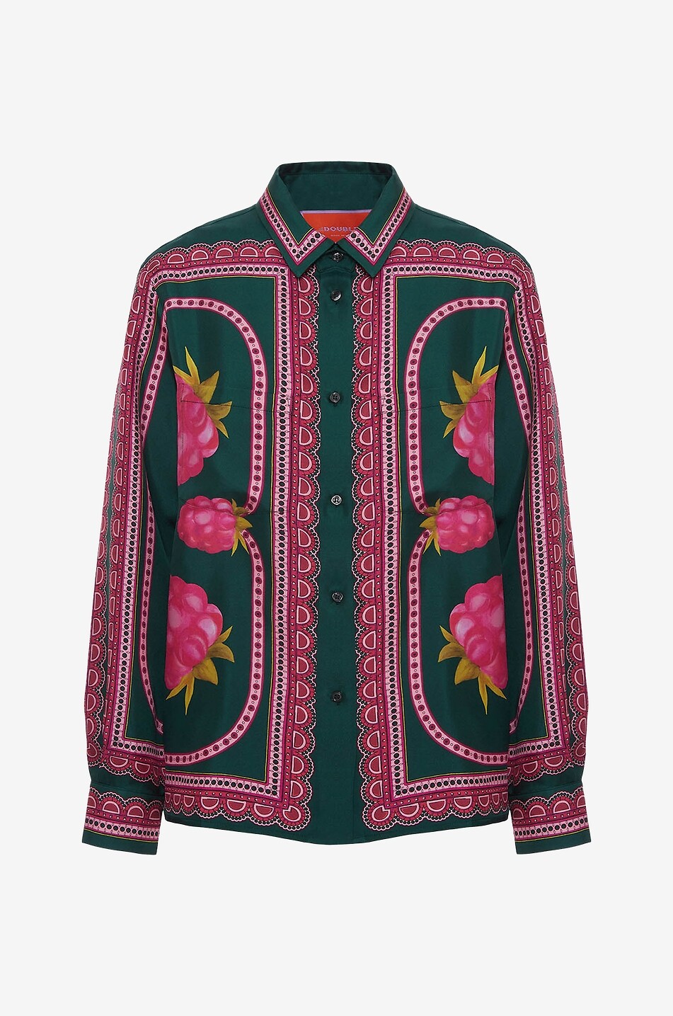 Chemise en sergé de soie Boy Shirt Lampone Placé