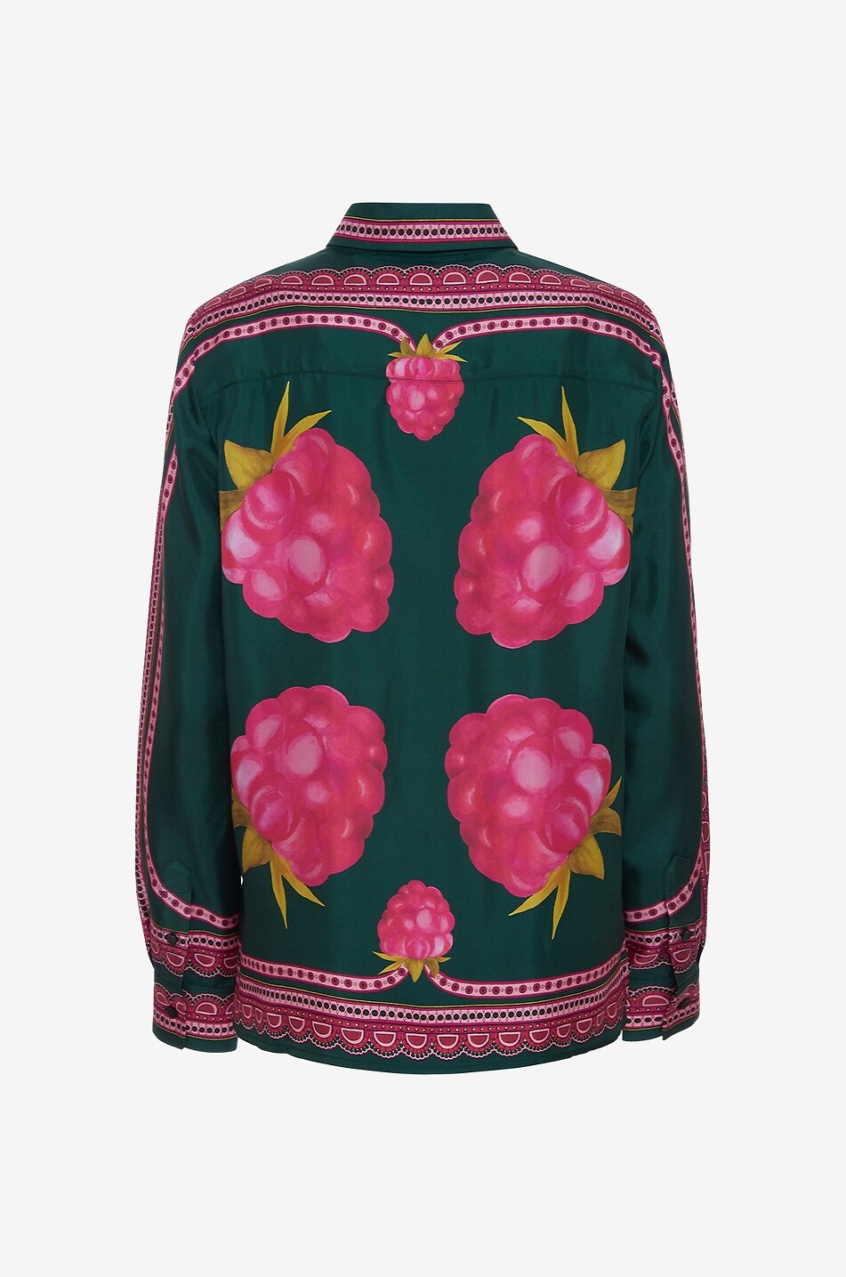 LA DOUBLEJ Chemise en sergé de soie Boy Shirt Lampone Placé Femme VERT FONCÉ 2