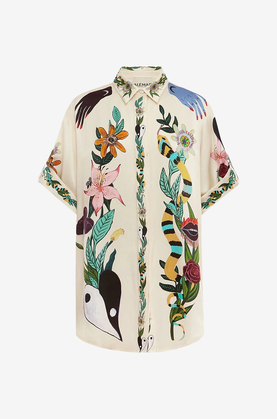 ALEMAIS Meagan oversize silk shirt Women EGGSHELL 1