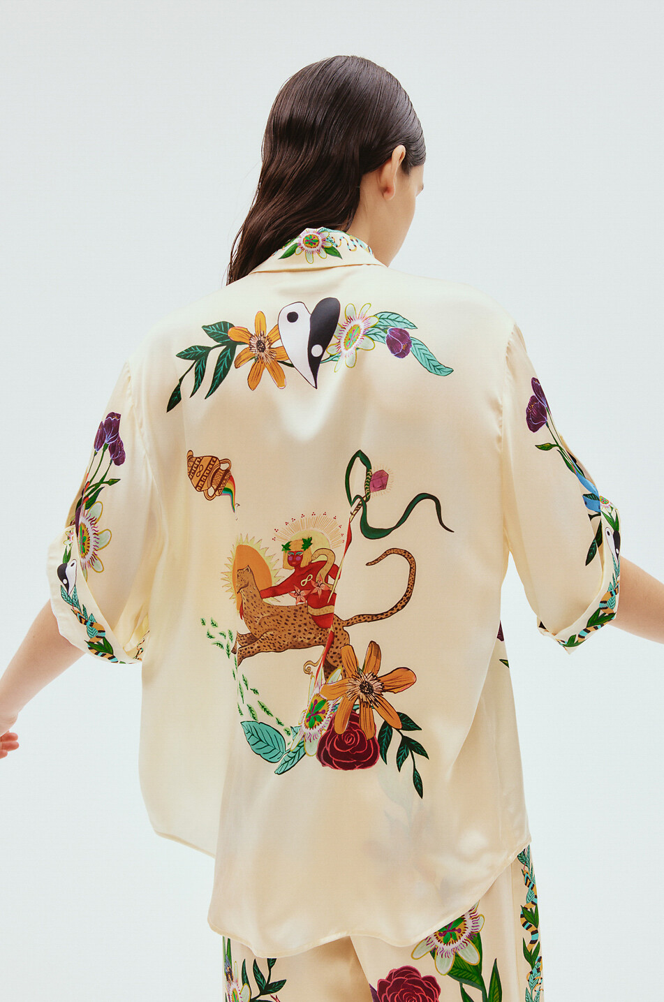 ALEMAIS Meagan oversize silk shirt Women EGGSHELL 6