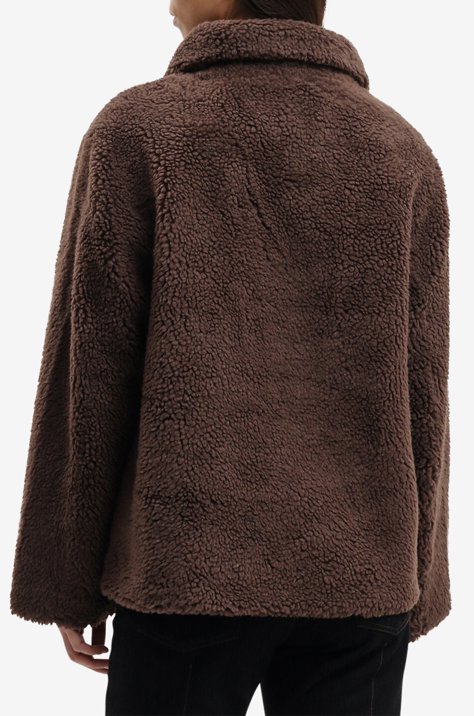 LEO ZURICH Kurz-Boxy-Jacke aus Plüsch Damen BRAUN 3