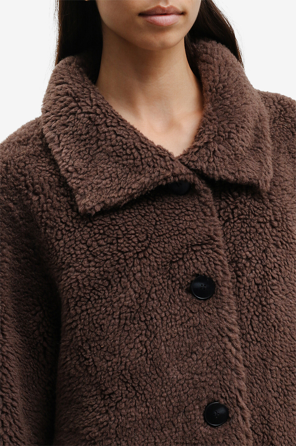 LEO ZURICH Kurz-Boxy-Jacke aus Plüsch Damen BRAUN 4
