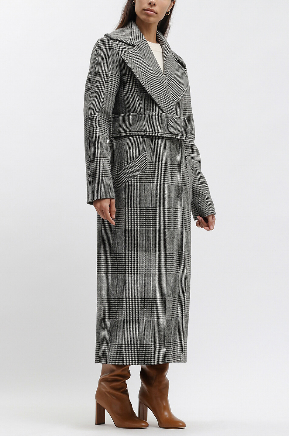 AQVAROSSA Seraphine long belted wool coat Women MULTI COLOURED 3