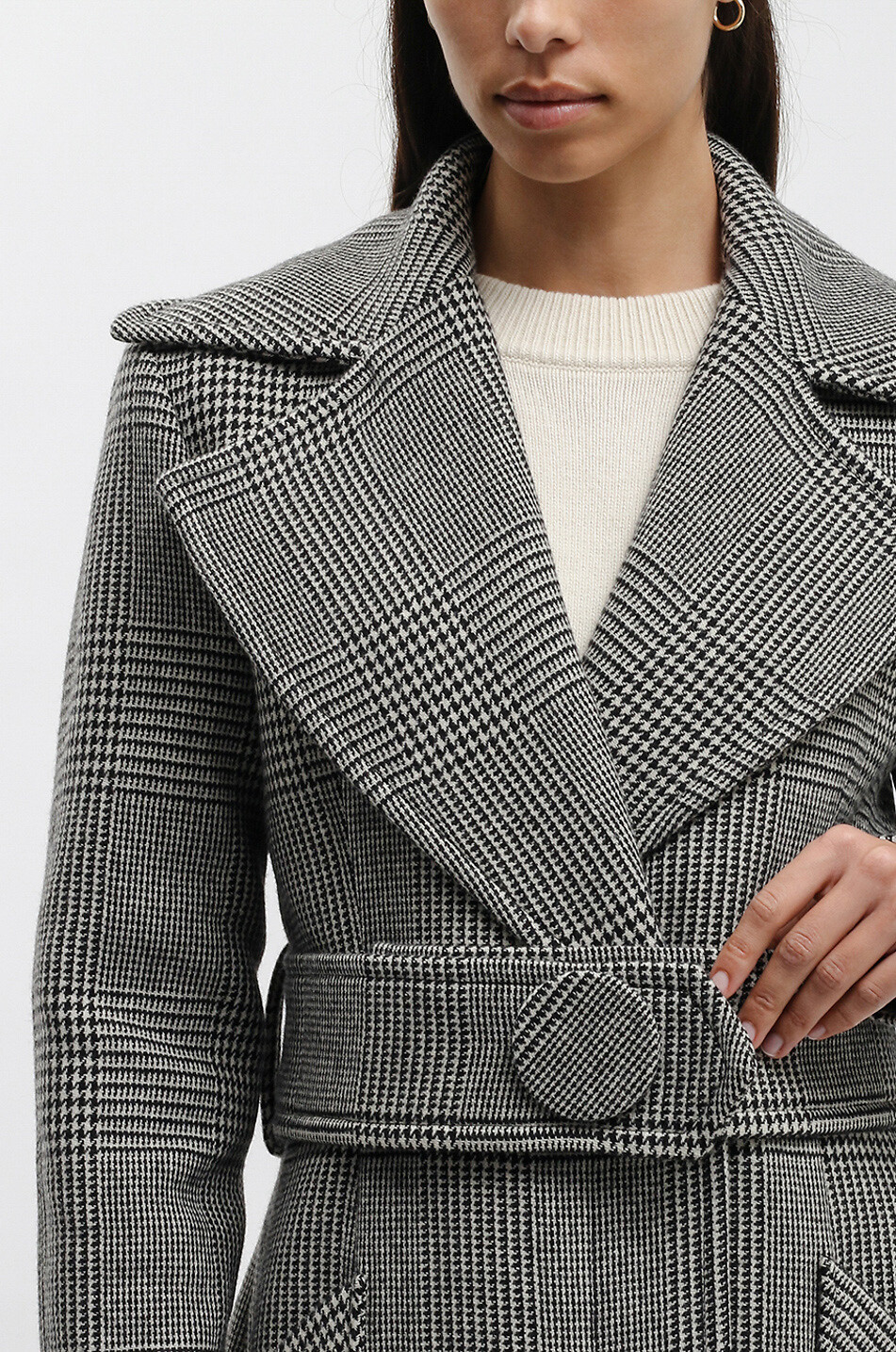 AQVAROSSA Seraphine long belted wool coat Women MULTI COLOURED 5