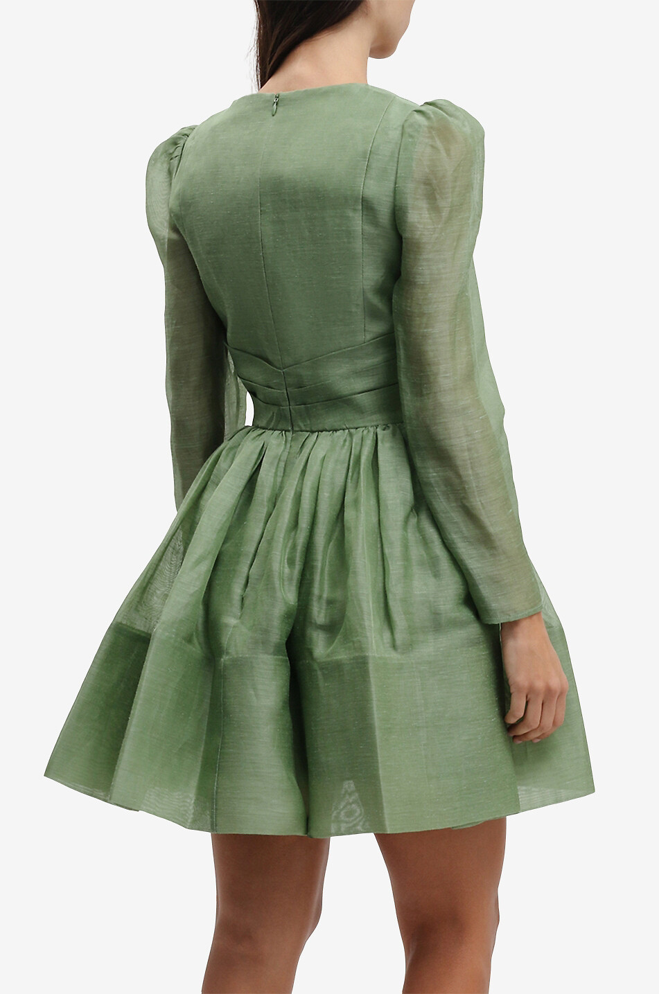 ZIMMERMANN Minikleid aus Leinen und Seide Lyrical Cross Over Damen GRÜN 4