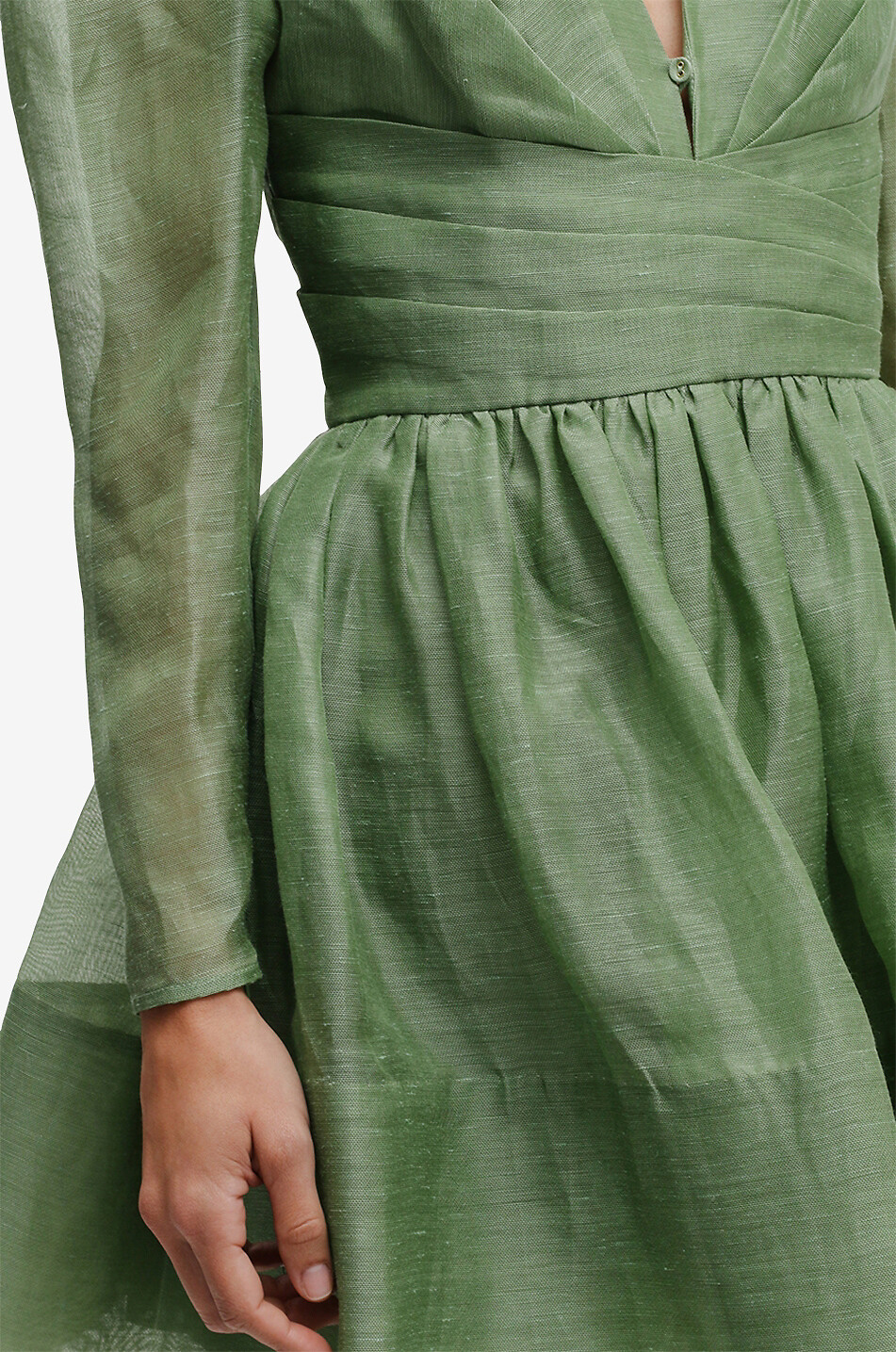 ZIMMERMANN Minikleid aus Leinen und Seide Lyrical Cross Over Damen GRÜN 5