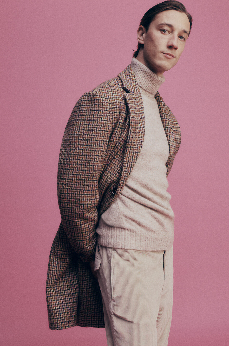 BRUNELLO CUCINELLI Pull à col roulé chiné en laine alpaga mélangée Homme Beige moyen 3