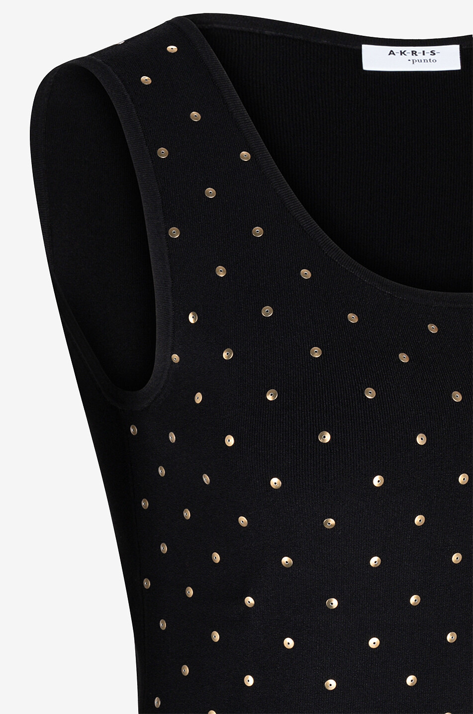 AKRIS PUNTO Matte sequin adorned knit tank top Women BLACK 3