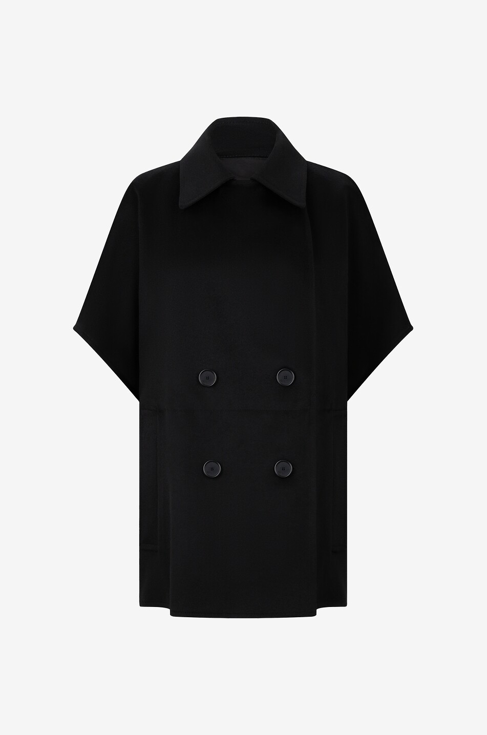 Manteau oversize en laine sans manches à boutonnage double