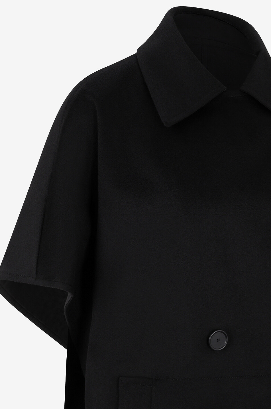 Zweireihiger ärmelloser Oversize-Wollmantel