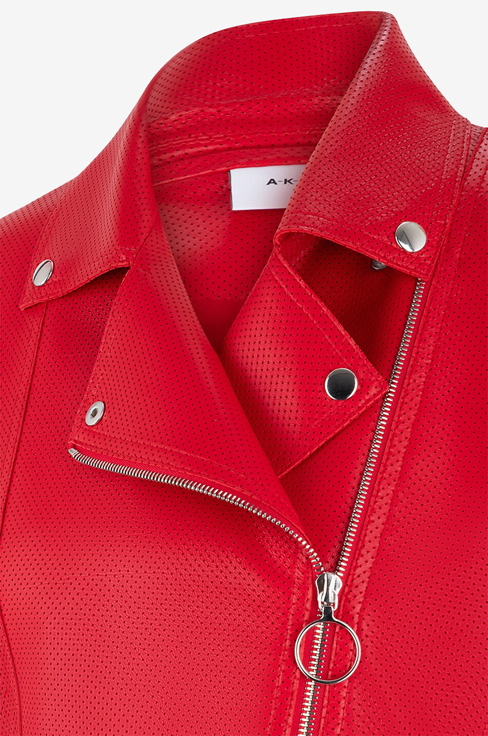 AKRIS PUNTO Kurze Biker-Jacke aus Lammleder Damen ROT 3