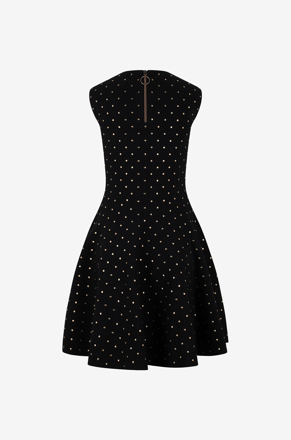 Kurzes ausgestelltes Strickkleid mit matten Pailletten