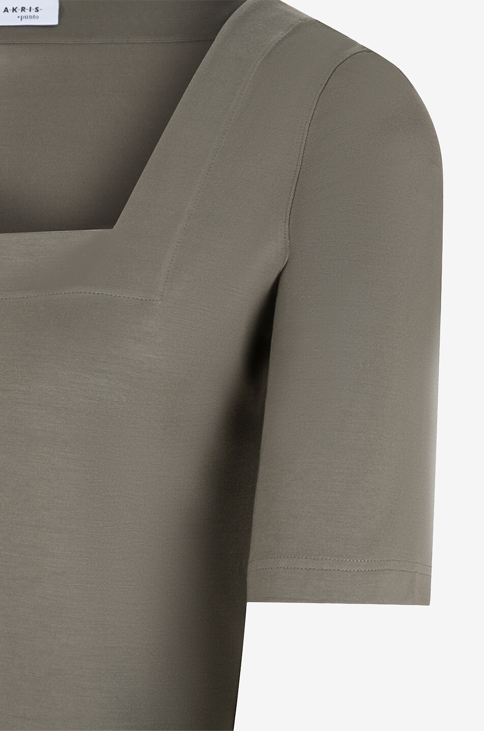 AKRIS PUNTO Square neck modal stretch T-shirt Women DARK GREEN 3