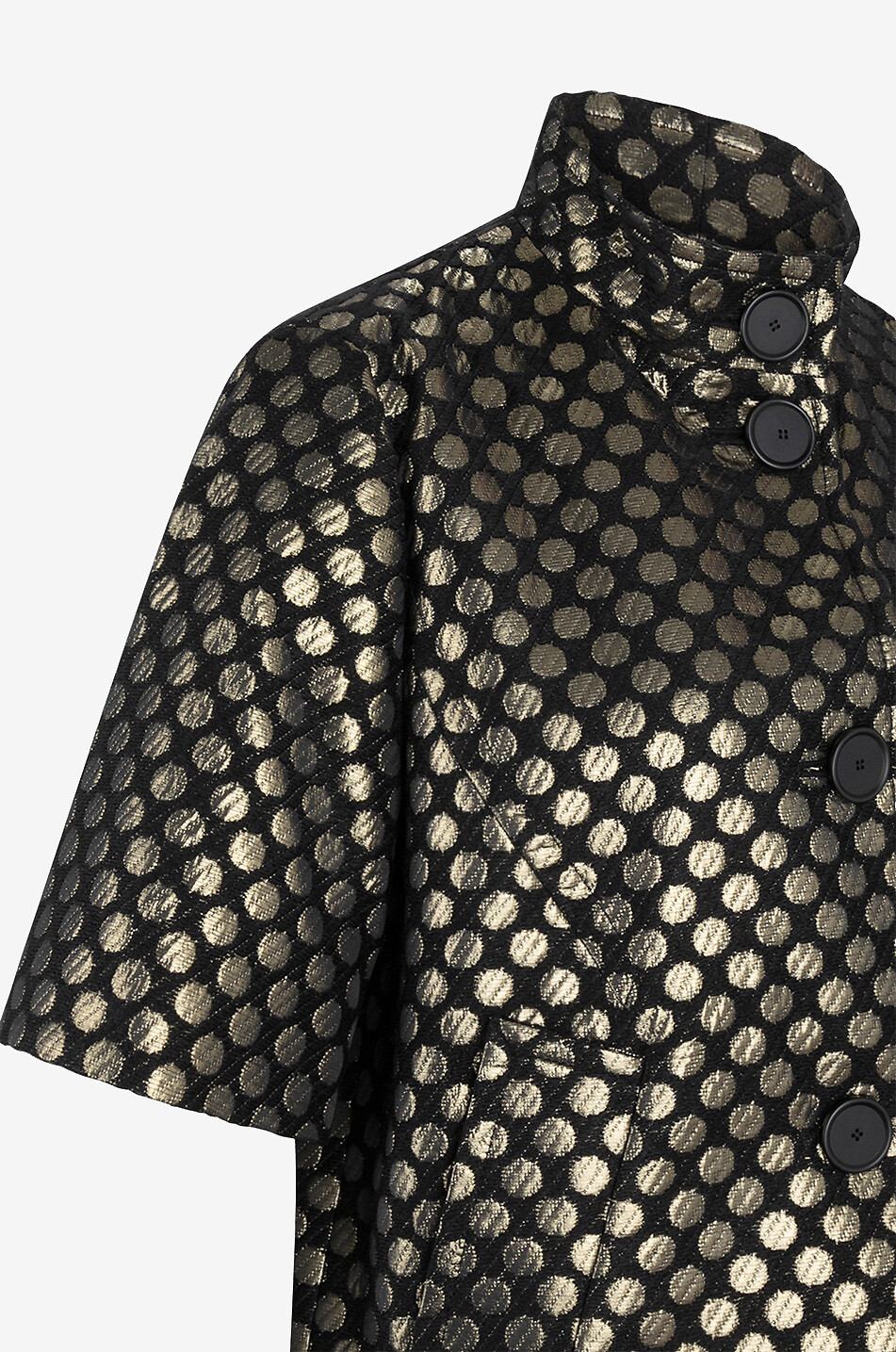 AKRIS PUNTO Kurzjacke aus Metallic-Jacquard Polka Dot Damen SCHWARZ 3