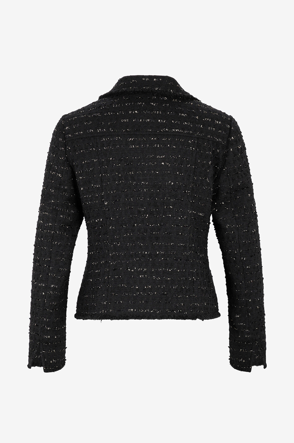 AKRIS PUNTO Zipped glittering tweed short jacket Women BLACK 2