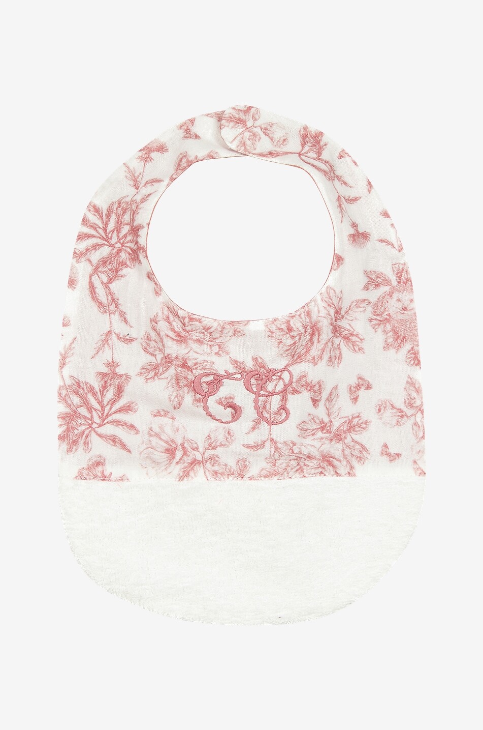 TARTINE ET CHOCOLAT Bavoir bébé réversible Toile de Jouy Bébé ORANGE CLAIR 1