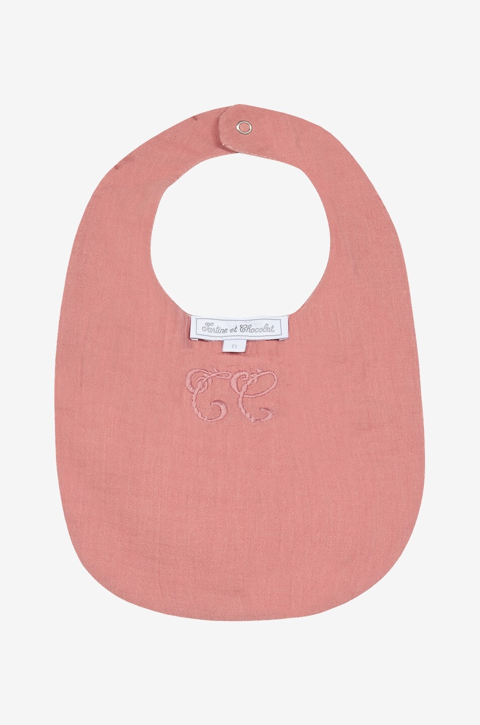 TARTINE ET CHOCOLAT Bavoir bébé réversible Toile de Jouy Bébé ORANGE CLAIR 2