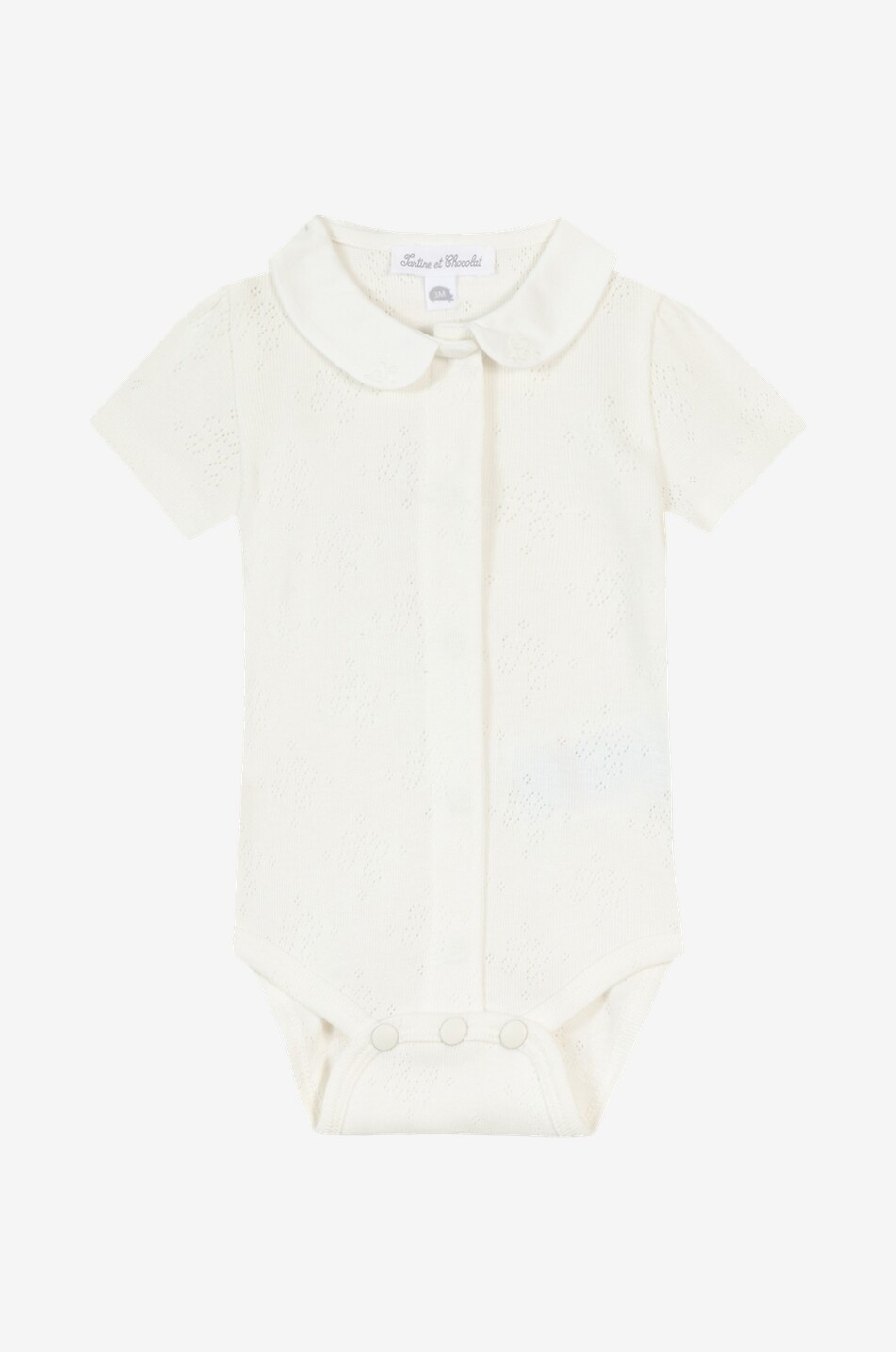 TARTINE ET CHOCOLAT Baby-Kurzarm-Body aus Bio-Baumwolle mit Lochmotiv Baby CREMEFARBEN 1