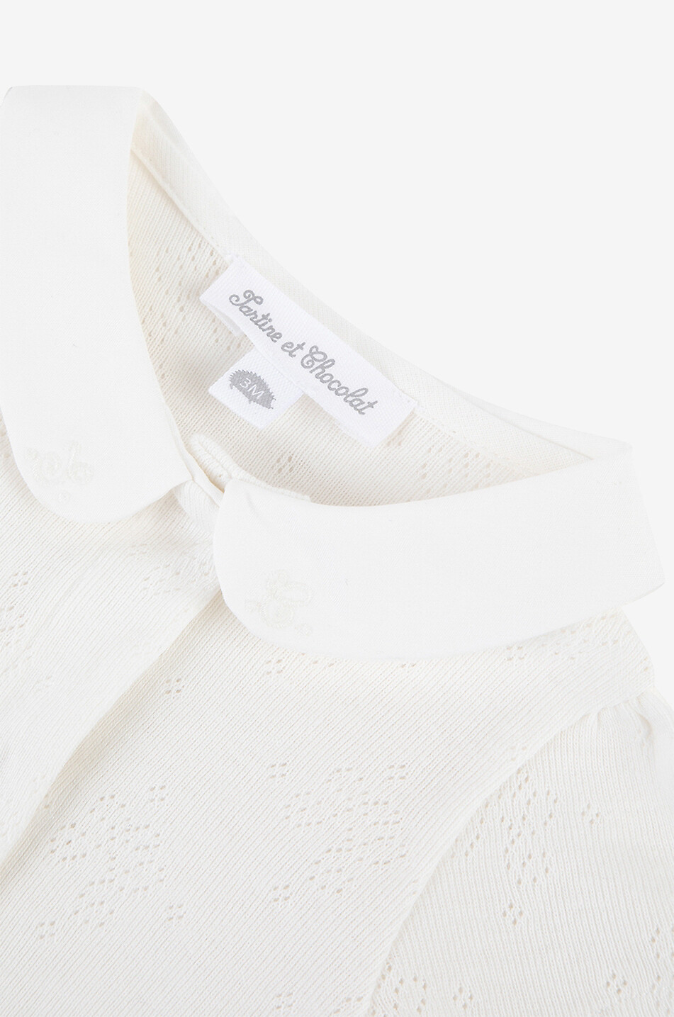 TARTINE ET CHOCOLAT Baby-Kurzarm-Body aus Bio-Baumwolle mit Lochmotiv Baby CREMEFARBEN 3