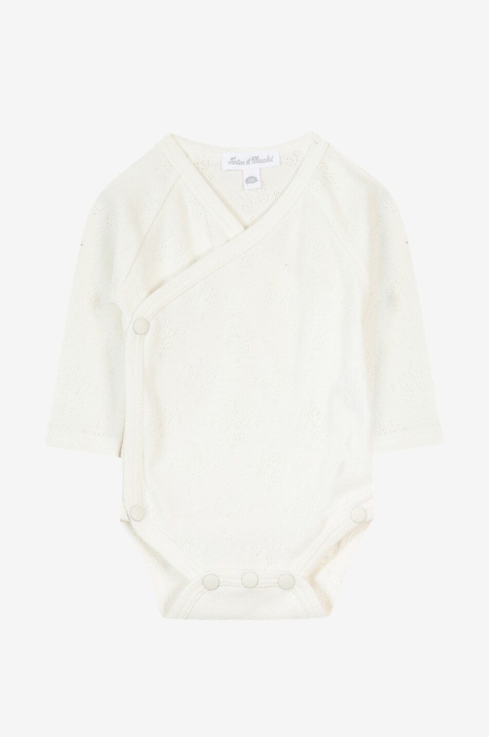 TARTINE ET CHOCOLAT Long-sleeved wrap baby bodysuit with openwork pattern Baby EGGSHELL 1
