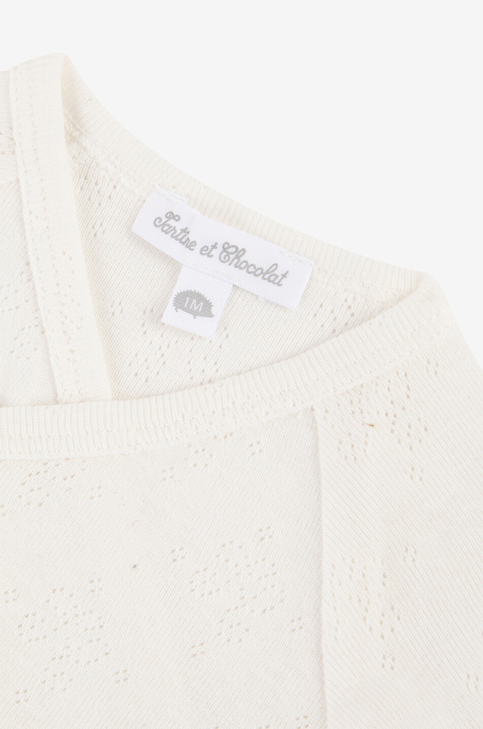 TARTINE ET CHOCOLAT Long-sleeved wrap baby bodysuit with openwork pattern Baby EGGSHELL 3