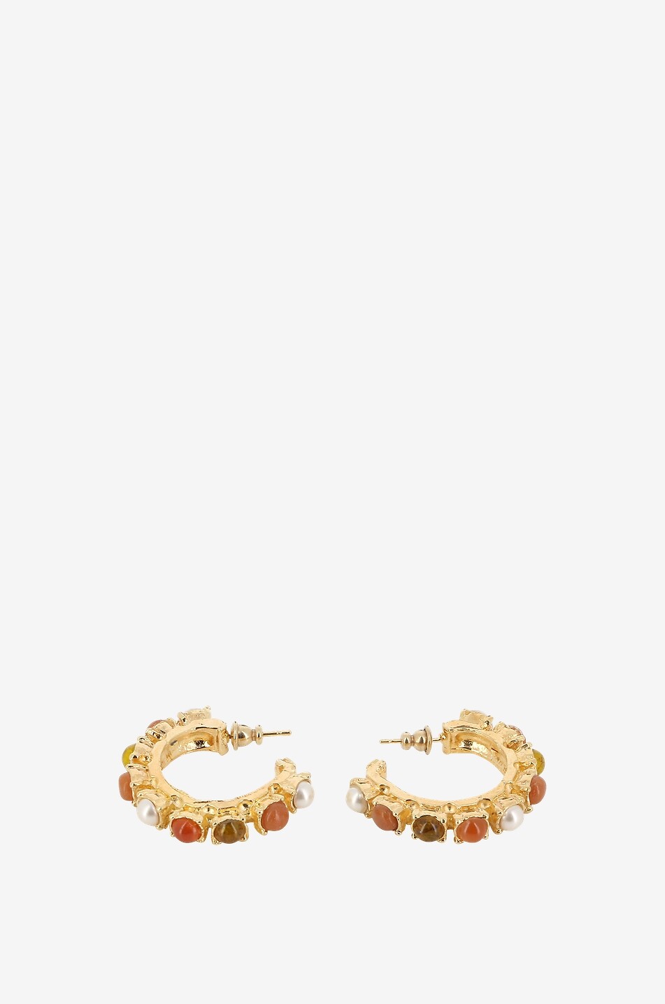 Créoles dorées ornées de cabochons Parelie