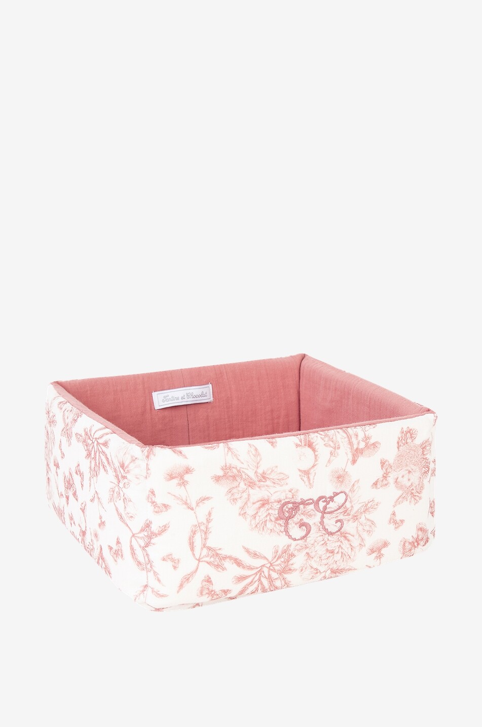 TARTINE ET CHOCOLAT Toile de Jouy cotton basket Baby LIGHT ORANGE 1