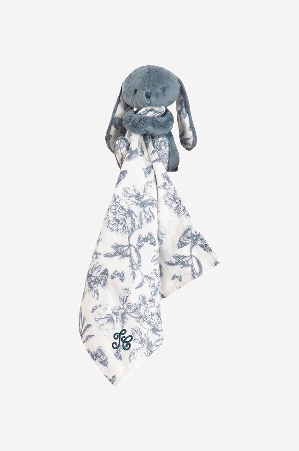 TARTINE ET CHOCOLAT Peluche orné de Toile de Jouy Augustin Le Lapin Bébé BLEU 1