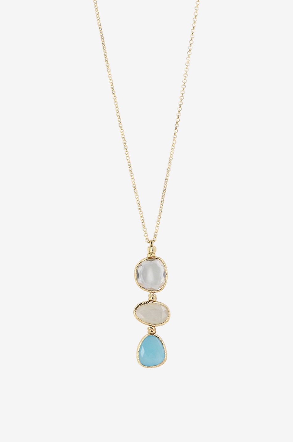 GAS BIJOUX Sautoir orné de trois pierres facettées Sireine Femme DORE 1