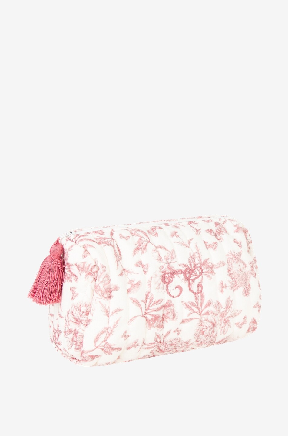 Toile de Jouy quilted cotton toiletry bag