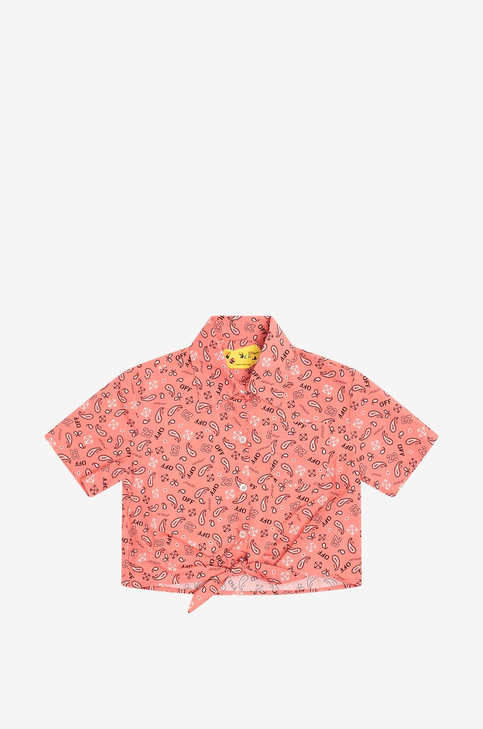 OFF WHITE Bandana Coral cropped girl's shirt with ties Girl LIGHT RED 1