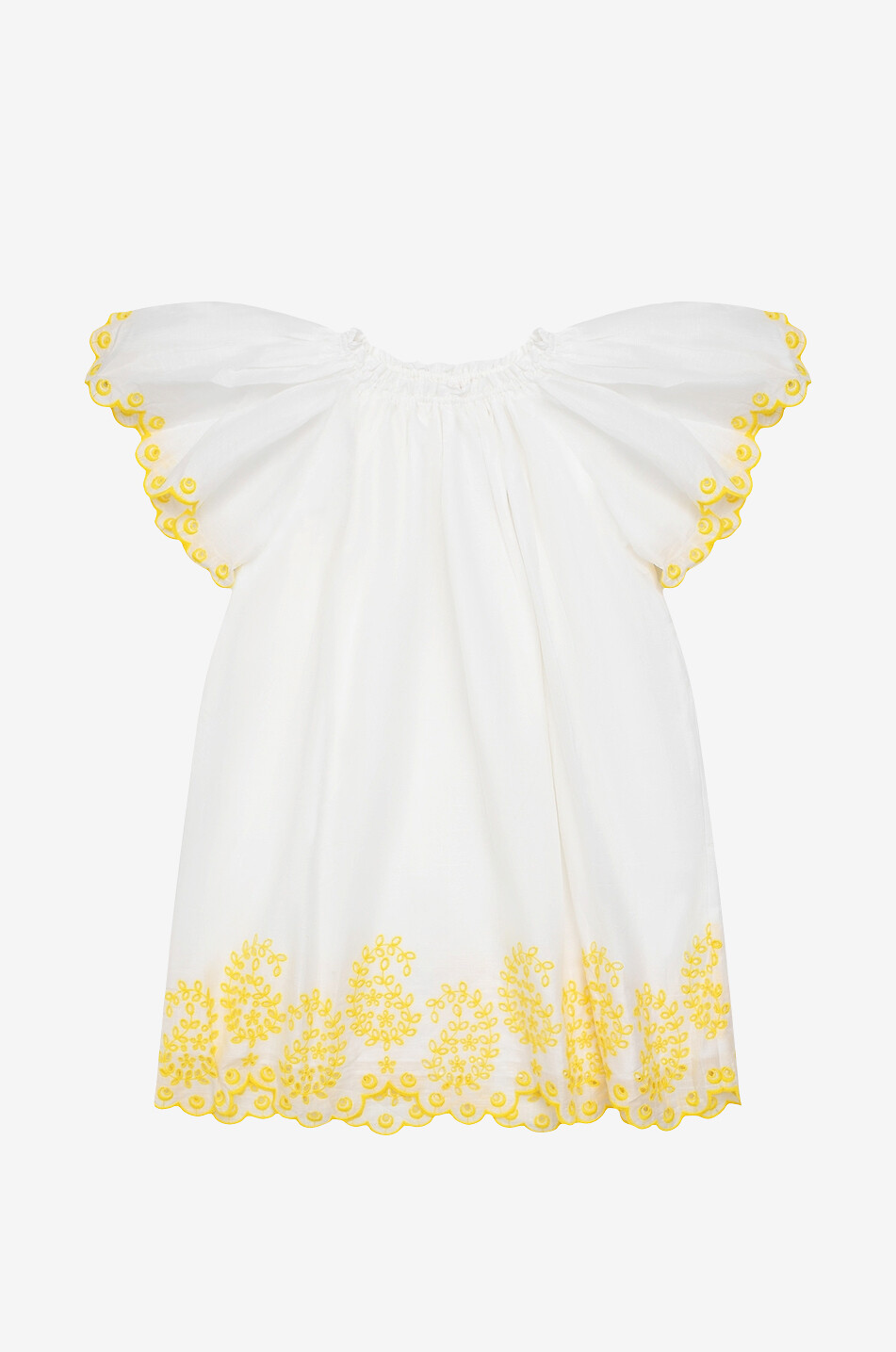 Junie Embroidered A-line girl's dress with short sleeves