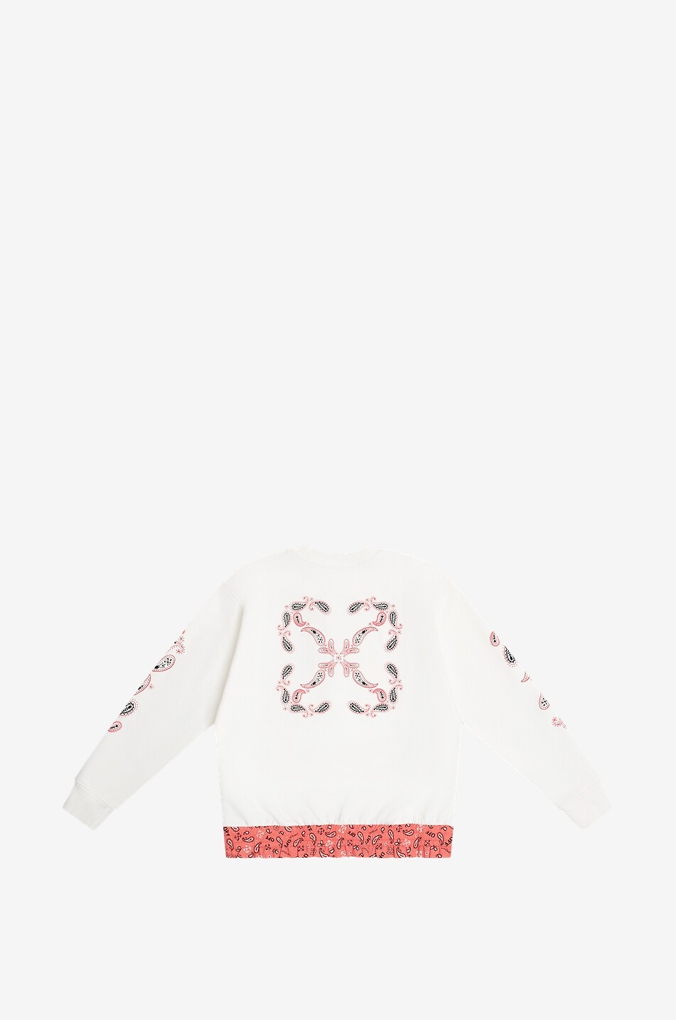 Sweat-shirt bi-matière à col rond fille Bandana Mix
