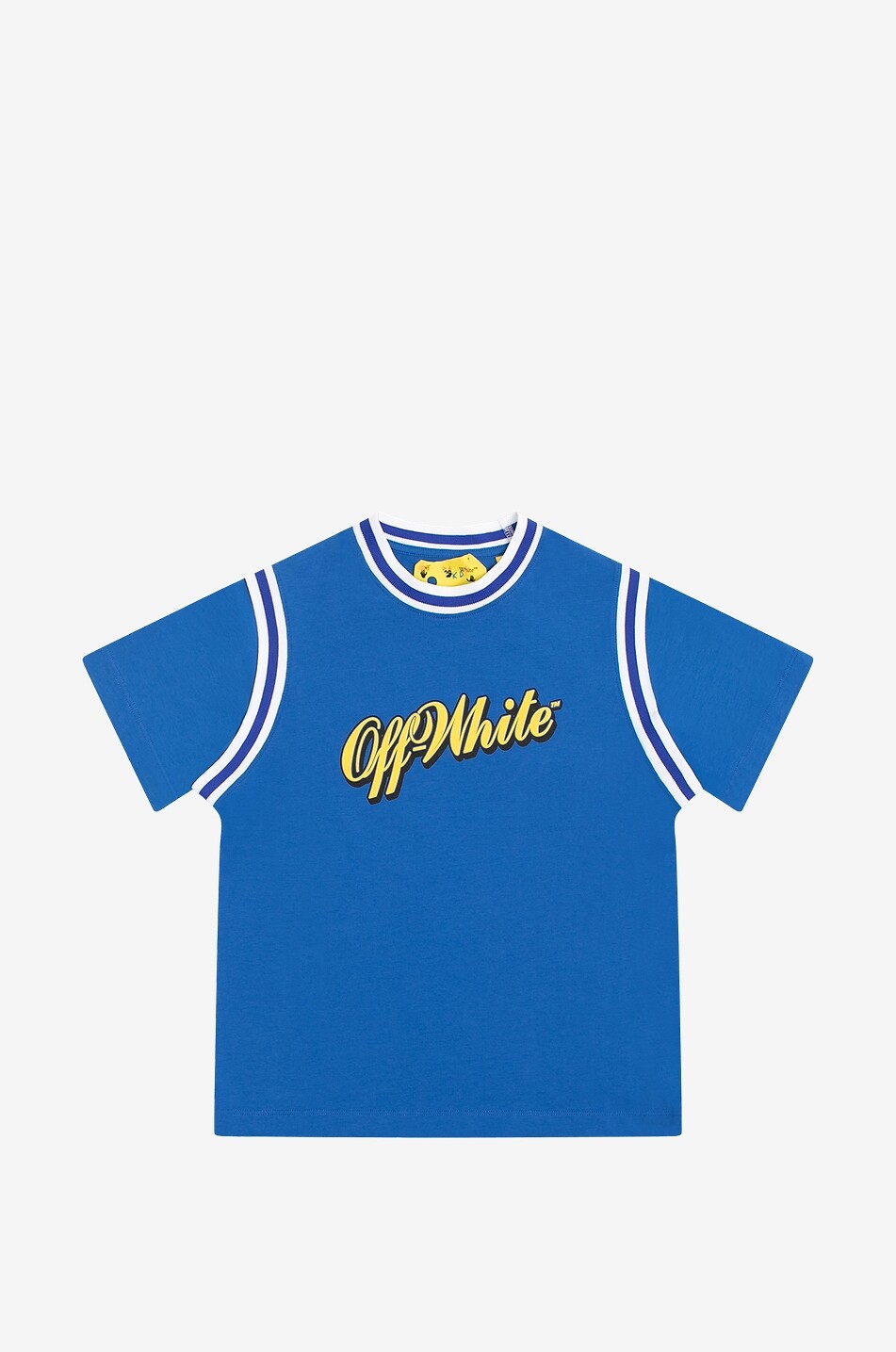 OFF WHITE Jungen-Kurzarm-T-Shirt Baseball Logo Junge BLAU 1