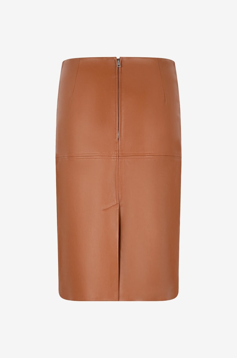 SPORTMAX Kurzer Bleistiftrock aus Leder Sibari Damen BRAUN 2