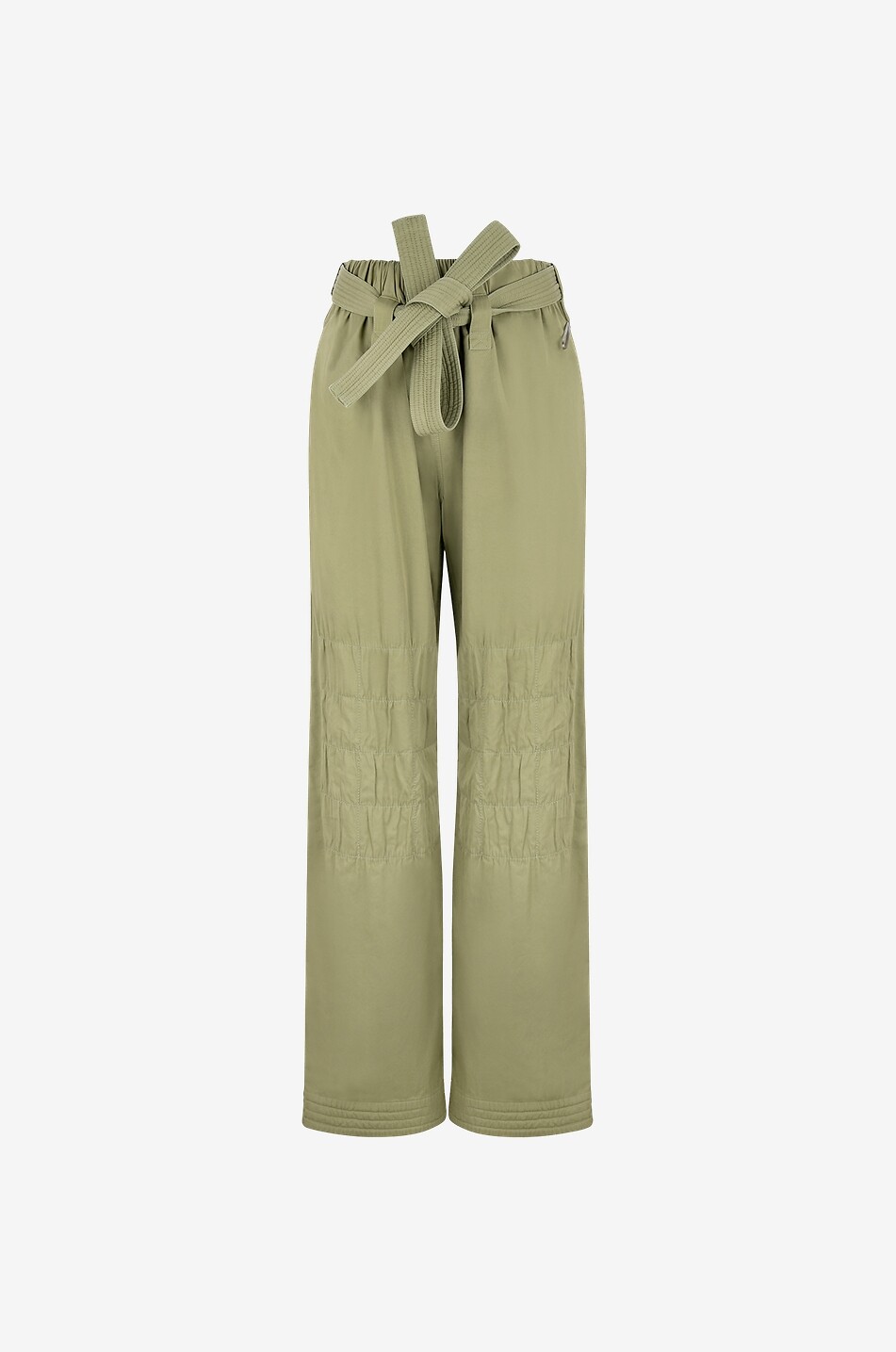 Hose aus Gabardine mit weitem Bein und hohem Bund