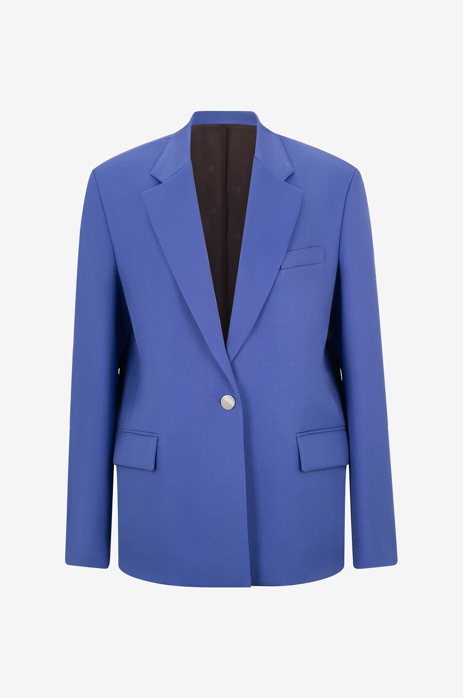 Slim fit wool twill blazer