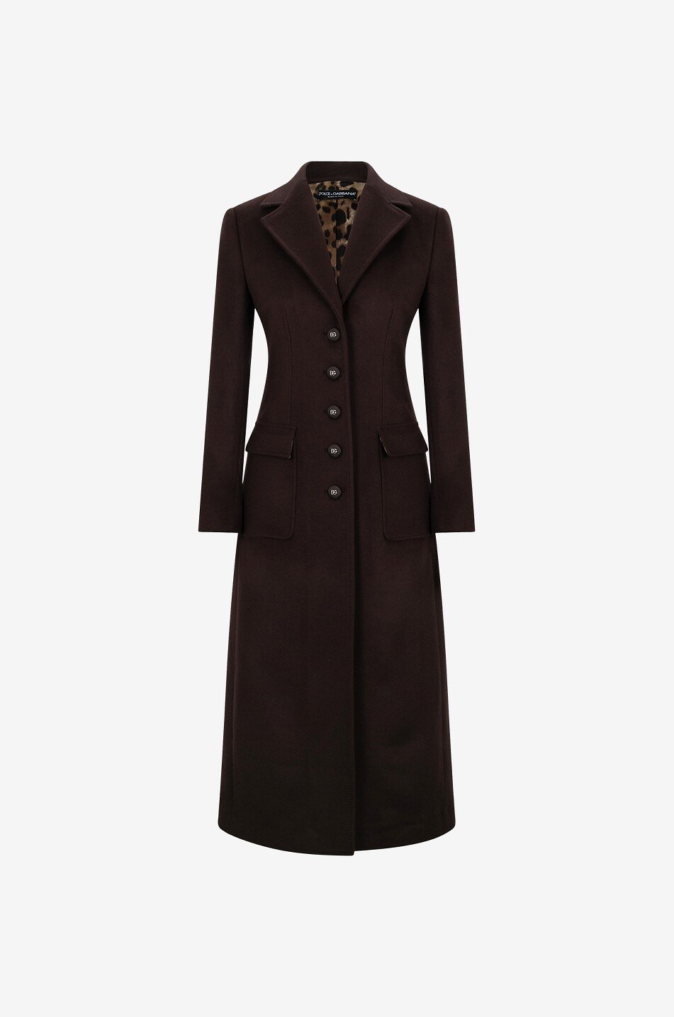 Langer taillierter Woll- und Kaschmirmantel