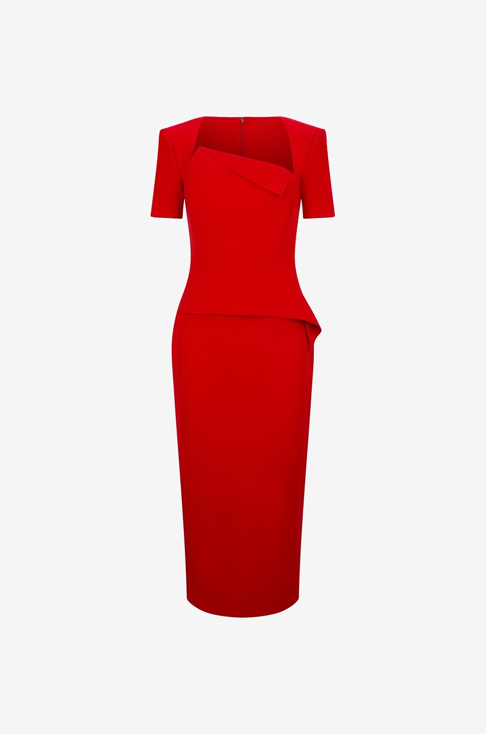 Midikleid aus Crêpe mit Drapierungen