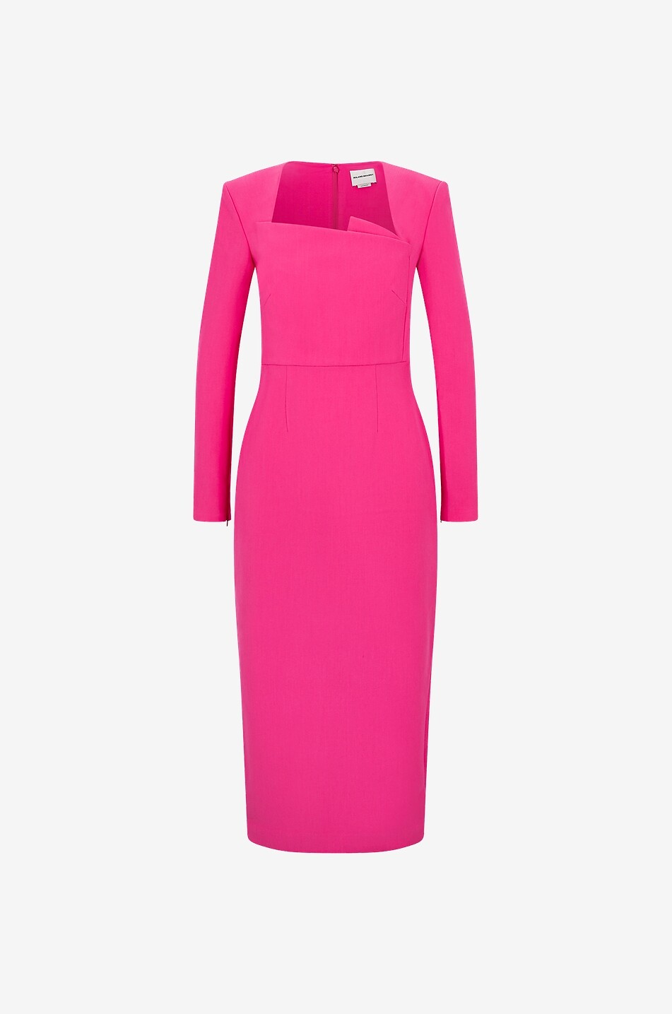 Robe midi près du corps à col carré plissé