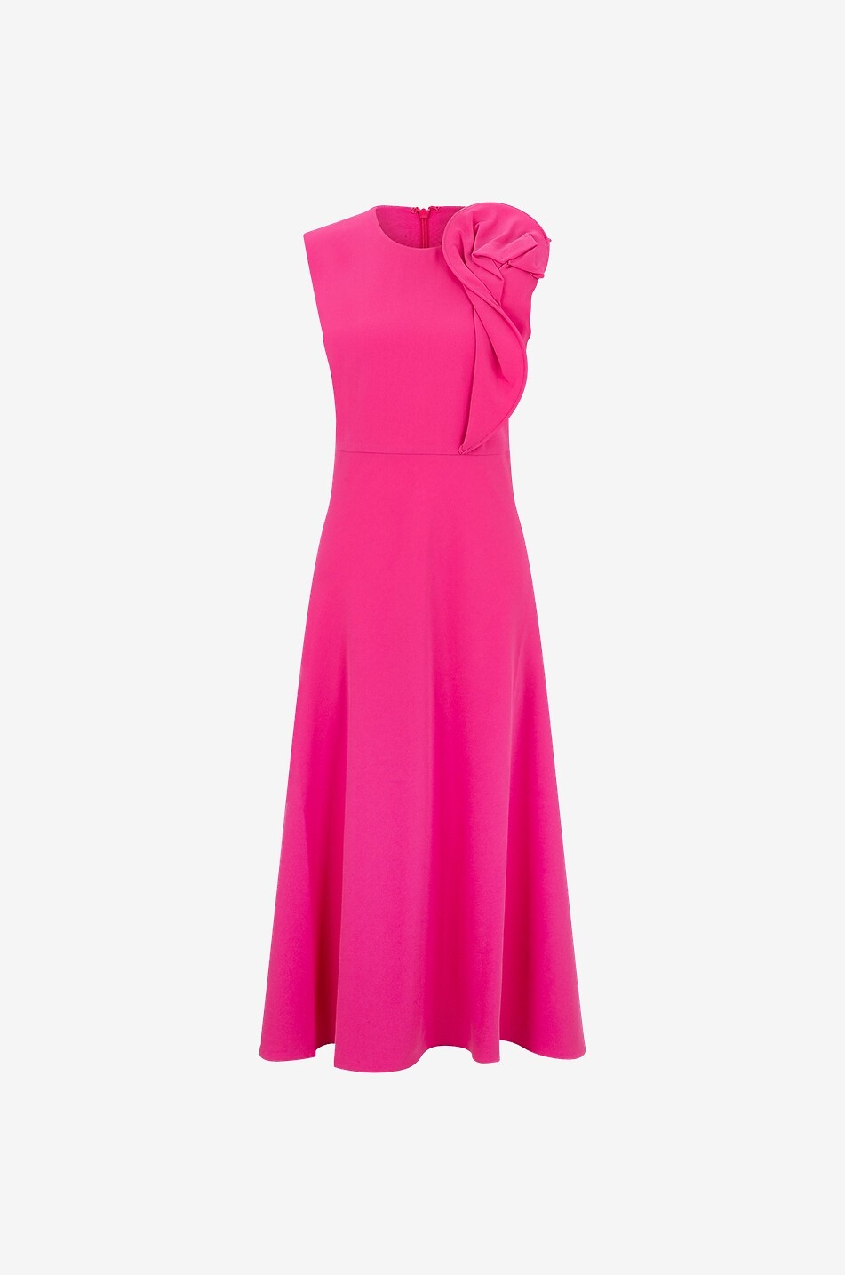 Sleeveless midi dress with draped detail