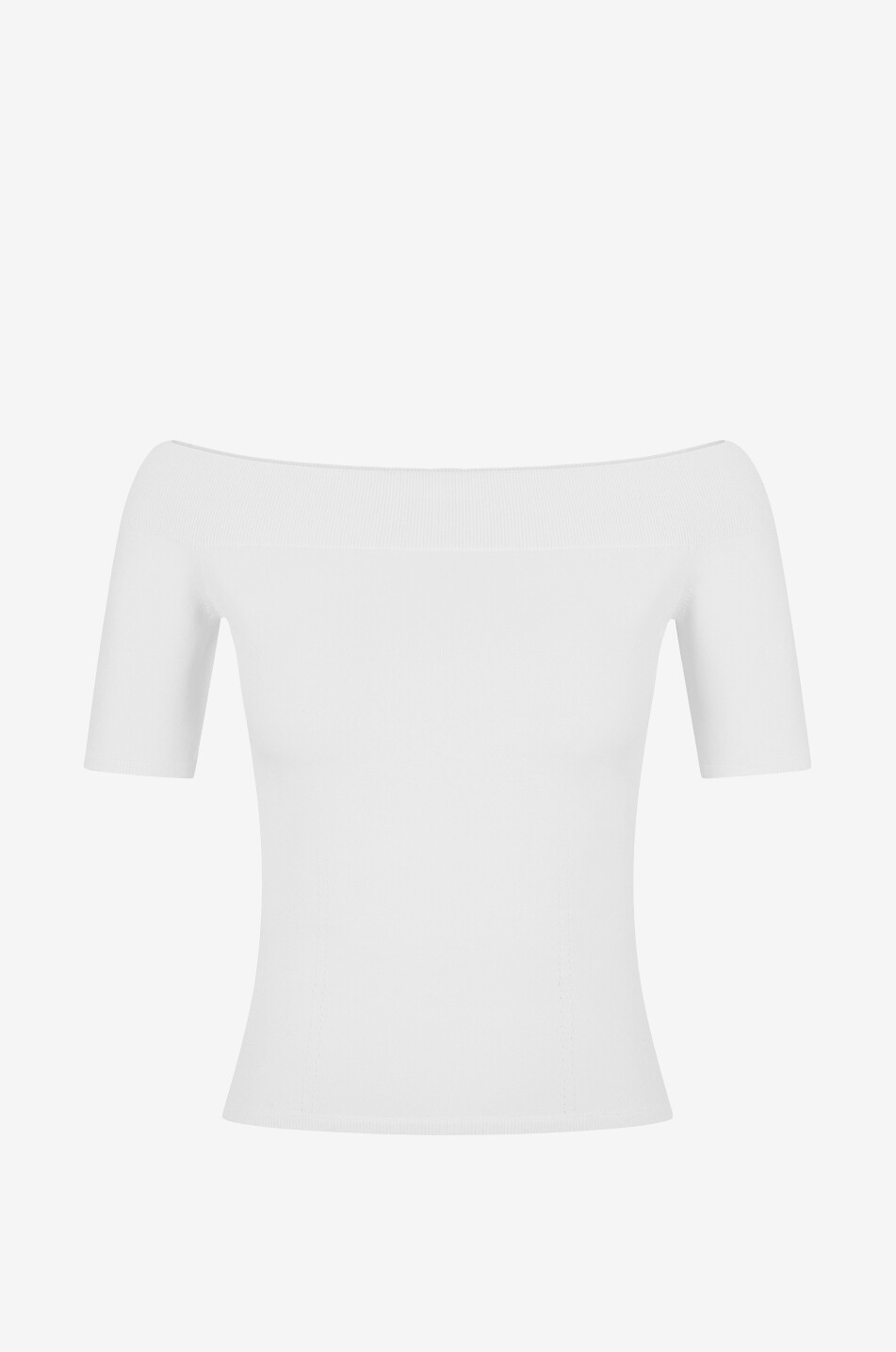 ALEXANDER McQUEEN Top à épaules dénudées en maille fine Femme BLANC 1