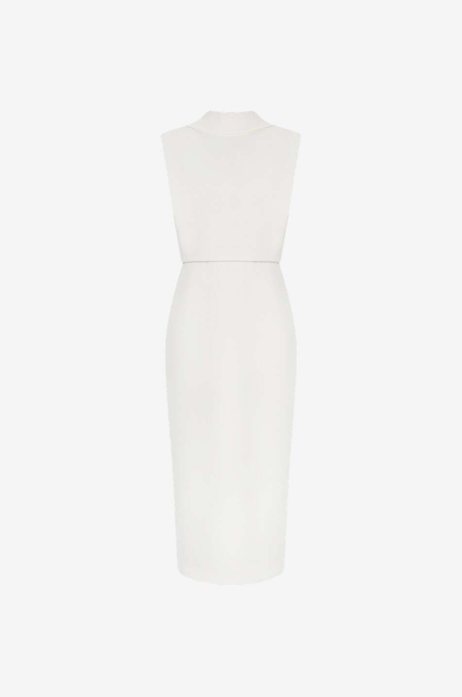 Robe midi à col montant et dos échancré