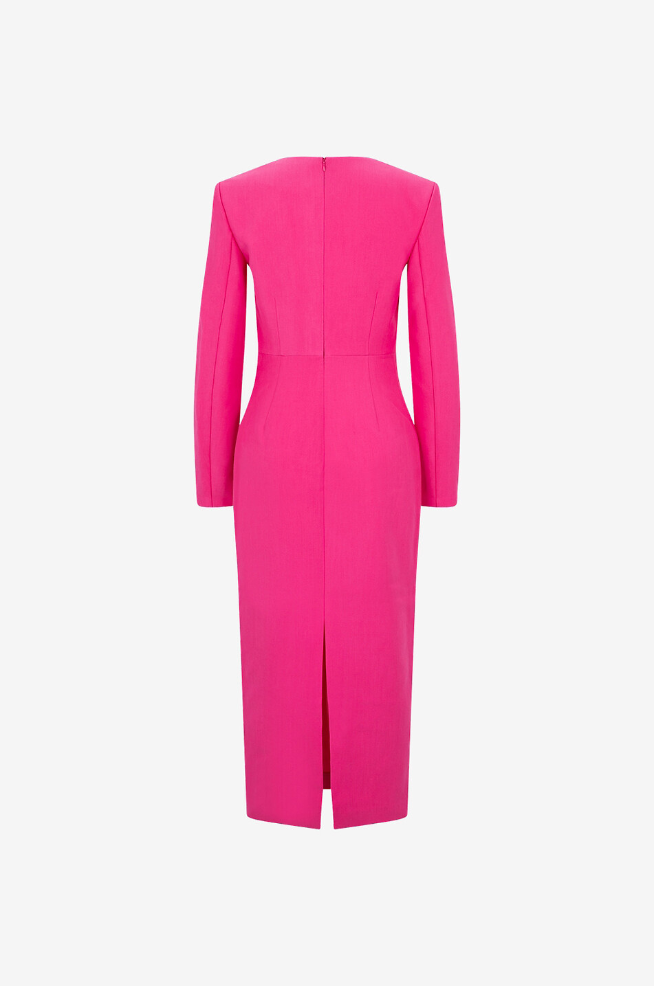 Robe midi près du corps à col carré plissé