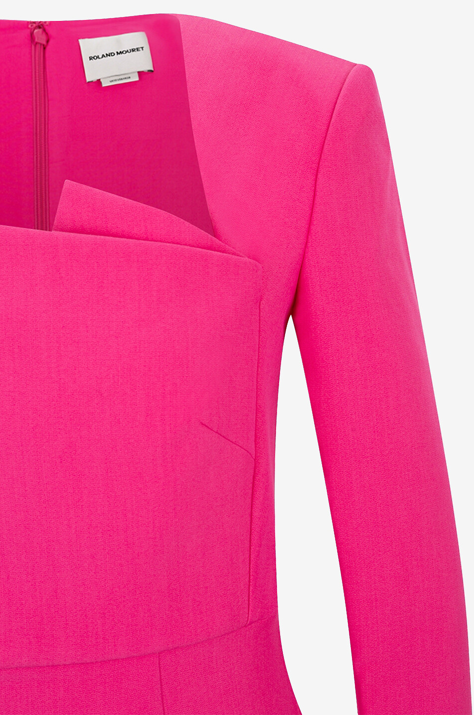 Robe midi près du corps à col carré plissé