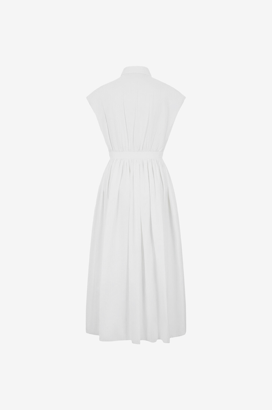 ALEXANDER McQUEEN Robe zippée midi en popeline Dropped Shoulder Femme BLANC 2