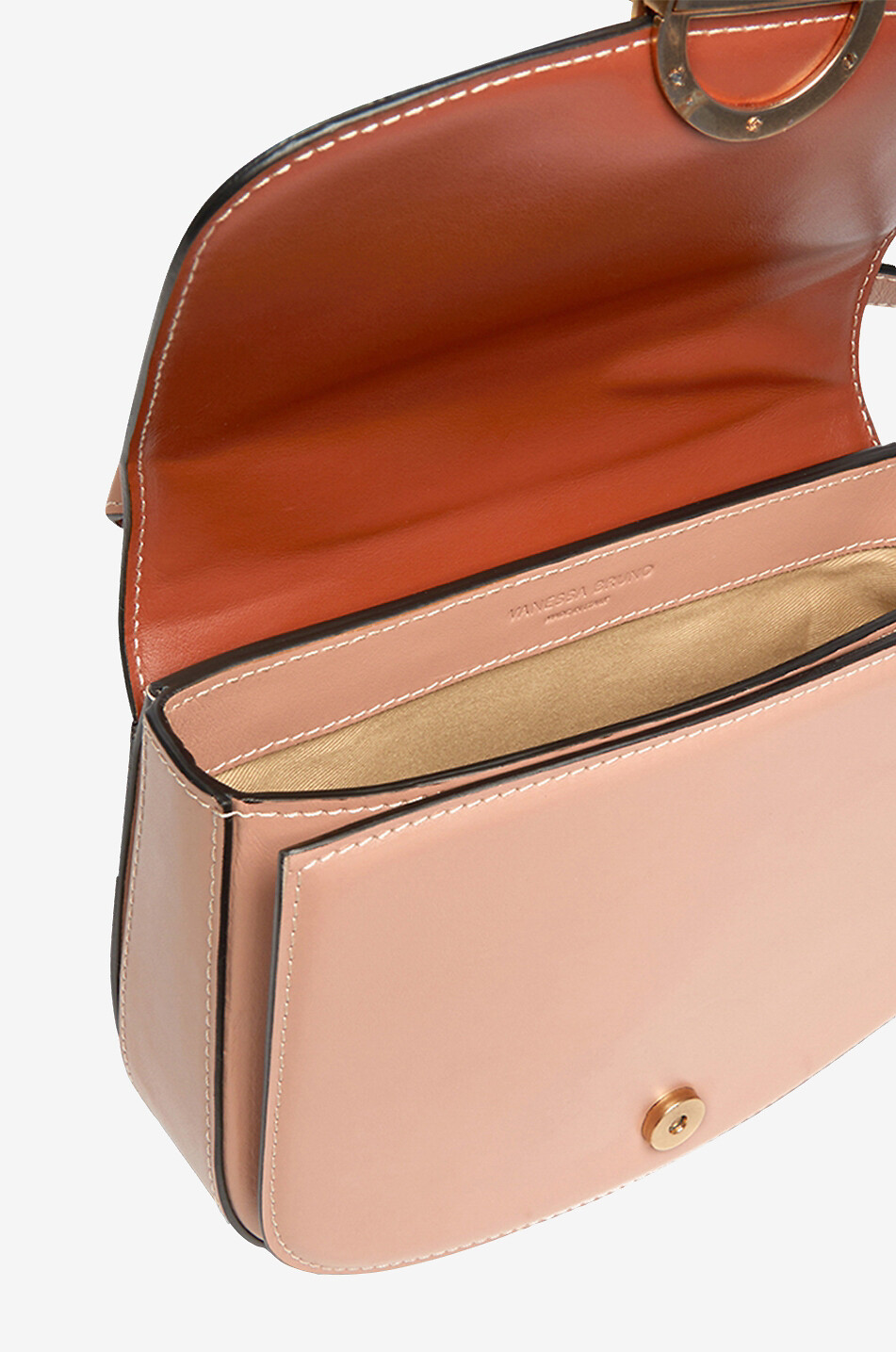 Sac porté épaule en cuir lisse bicolore Romy