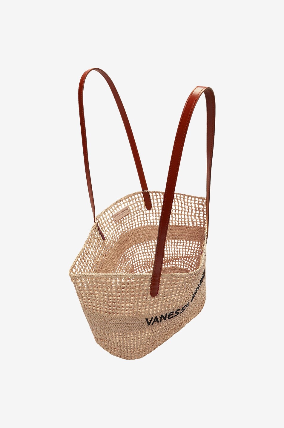 Sac cabas ajouré en raphia brodé Panier