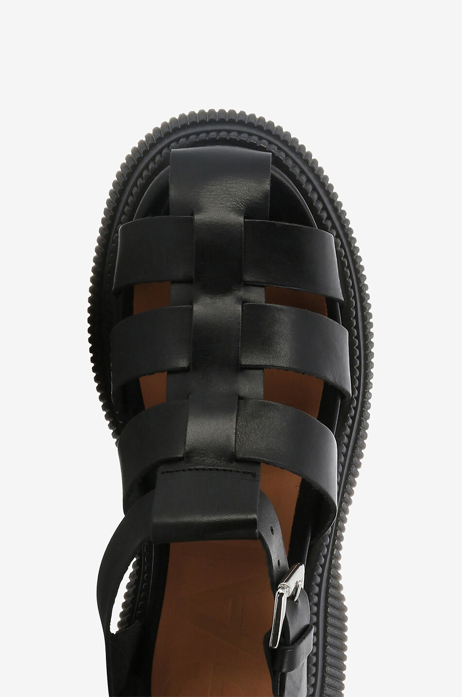 GANNI Plateausandalen aus Leder Damen SCHWARZ 5